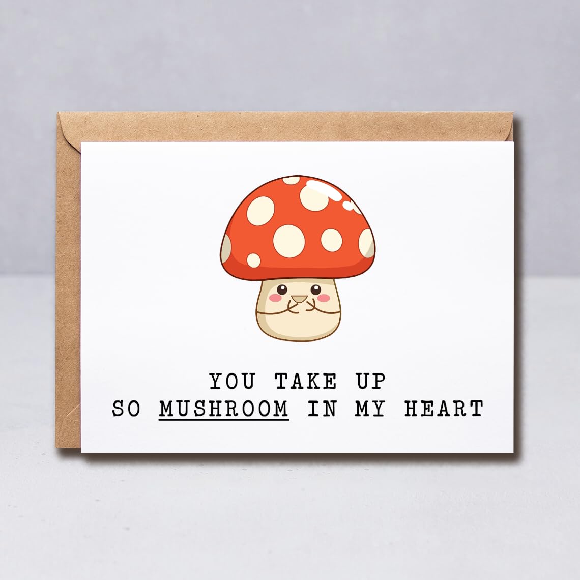 Old English Co. Lustige Pilz-Jubiläumskarte - 'So Mushroom In My Heart', 15x15 Cm, Blanko Innen
