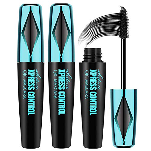 2PACK 4D Silk Fiber Eyelash Mascara, Extra Long Lash Mascara and Thick, Long Lasting, Waterproof & Smudge-Proof, All Day, Full, Long, Thick, Smudge-Proof Eyelashes