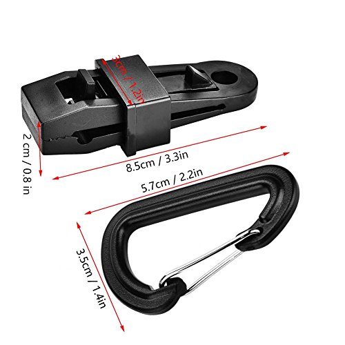 Moschettone per tenda con chiusura a moschettone