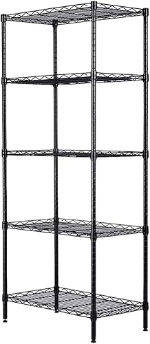 Miniatura 5 de Estante de almacenamiento ajustable de 5 niveles, estante de almacenamiento de metal, estantes de almacenamiento para despensa, armario, cocina,