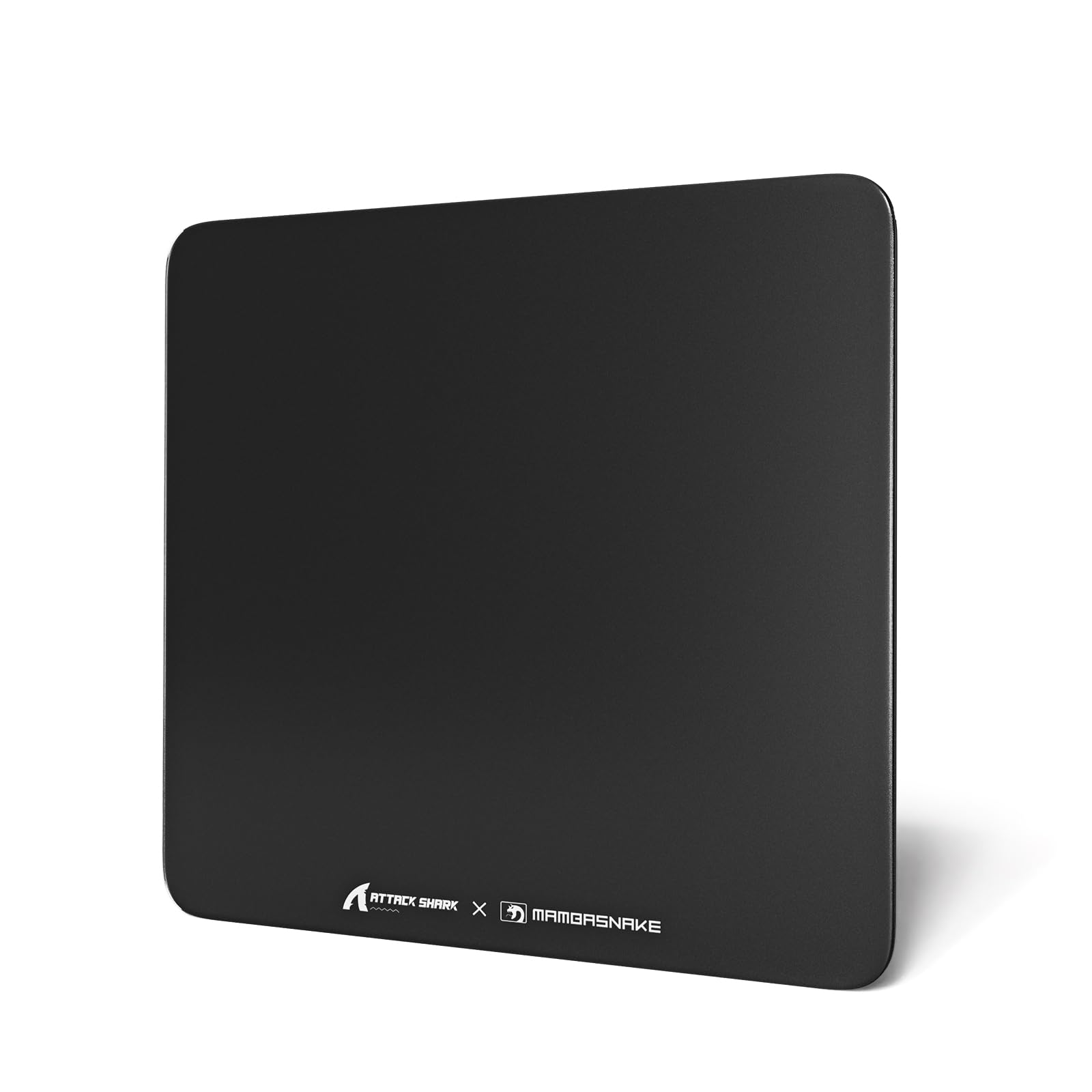 MAMBASNAKE x Attack Shark CM05 Glass Hard Gaming Mousepad,Nano-Micro-Etched Texture,Smooth Glass Surface,High Accuracy,Fast-Moving,Anti-Scratch, PU Leather Non-Slip Base, Large Size(450×400mm)