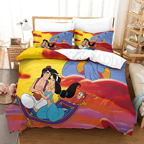 Aladdin Juego De Funda Nórdica 100% Algodón, Satén, Microfibra Suave De 3 Piezas para, Juego De...
