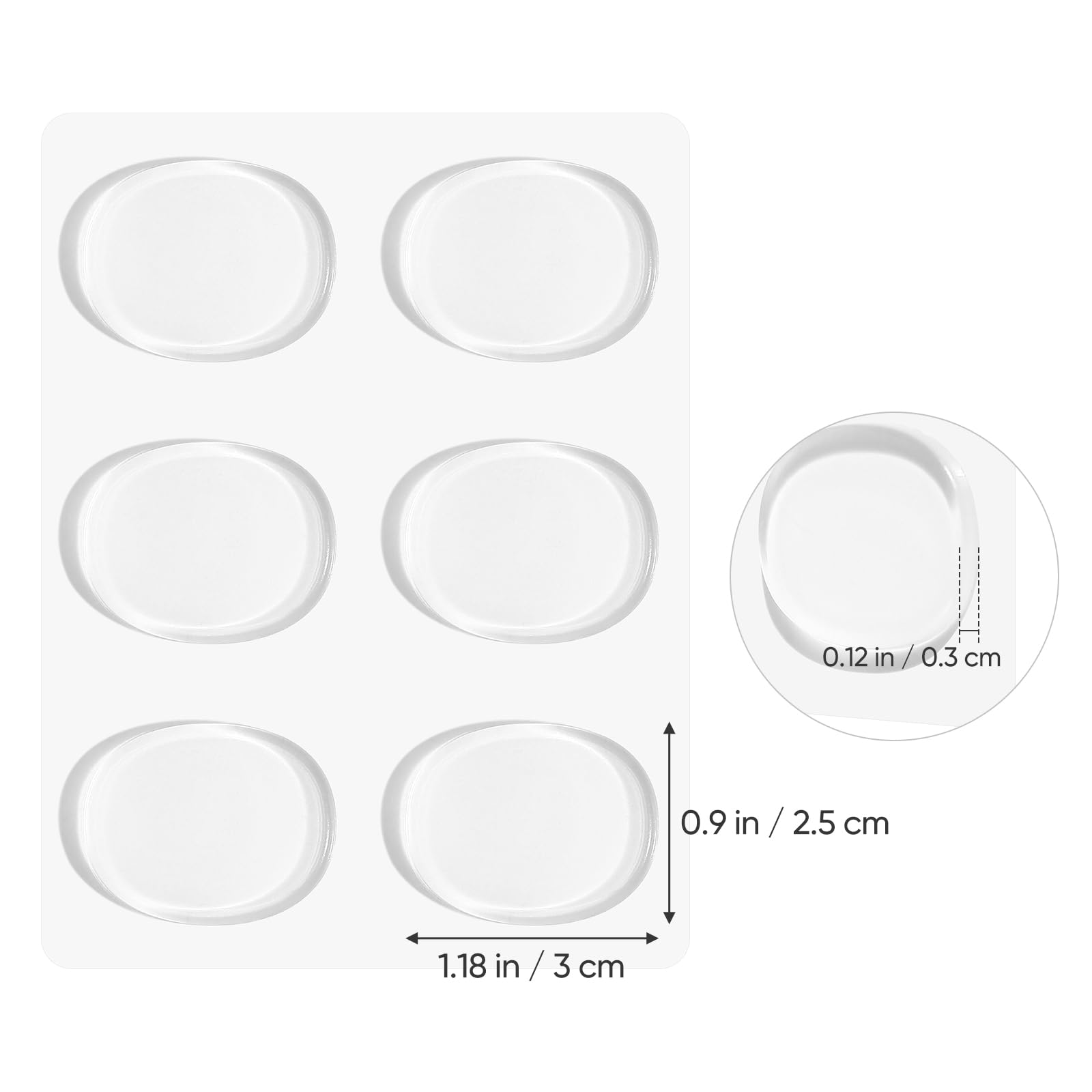 6 pares de almohadillas para zapatos de tacón de mujer, plantillas de gel transparente de alta adherencia, almohadillas de gel invisibles, antidesgaste, antidesgaste, protectores de pies transparentes
