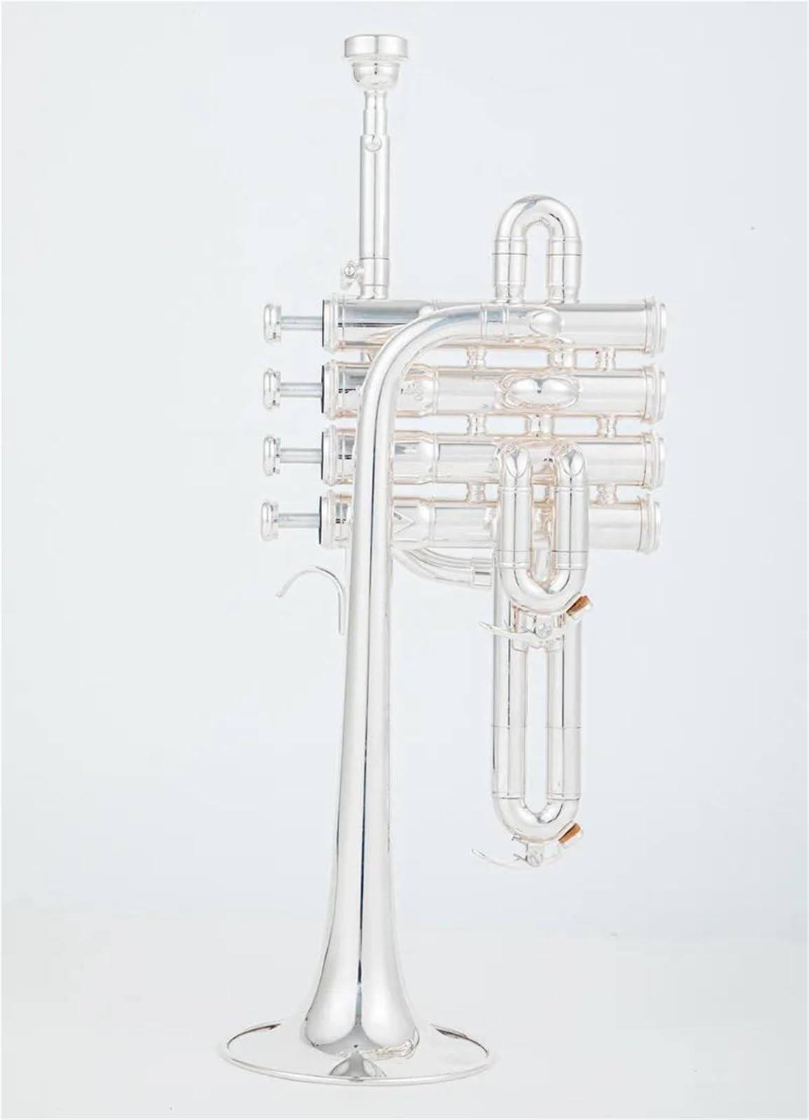 Professionelle Bb-Sopran-Trompete Messing Gold Und Silber Lack Legierung Kolben Trumpet(Silver)