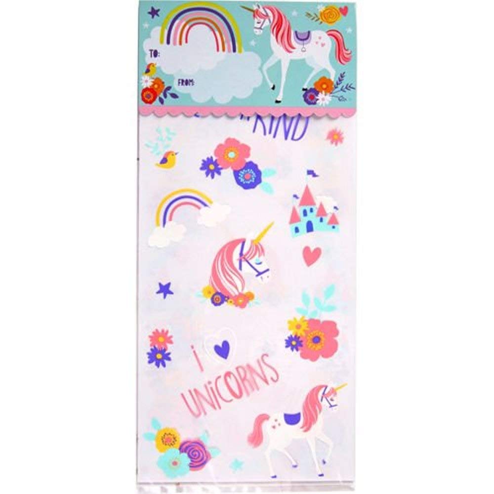 Amscan 371929 - Magical Unicorn Kids Birthday Party Cello Loot Bags - 20 Pack