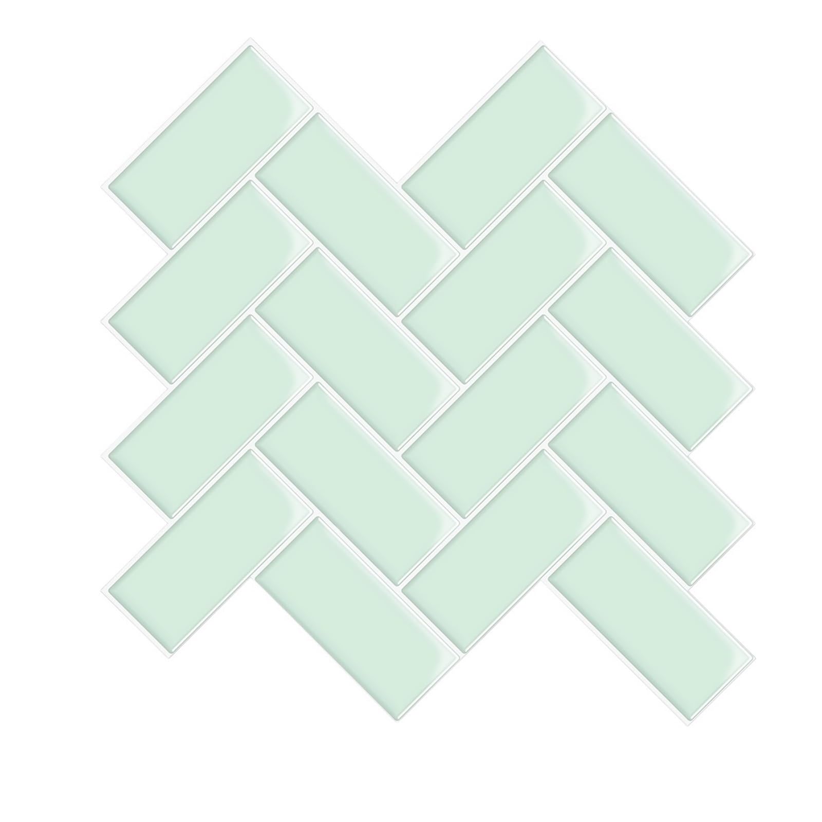Splashback for Kitchen 5/10Sheet Stick On Self-Adhesive Tile White Peel and Tiles for Kitchen and Bathroom Herringbone and Back Splash(VP412-10PCS)