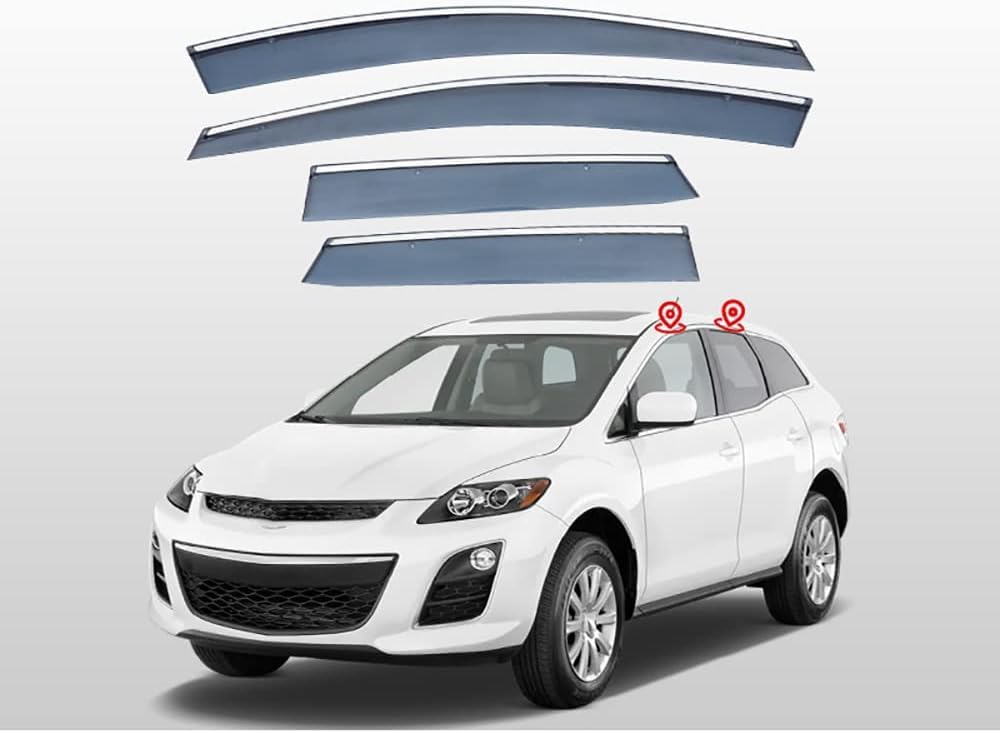 PANXUC Car Wind Deflectors for MAZDA CX-7 ER 2010, Side Window Wind Rain Deflector Window Visor Sun Rain Guard Smoke Guards