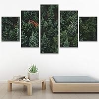 SIGNWIN 5 Panel Canvas Wall Art Greenlands for Home Decorations Ready to Hang - 60