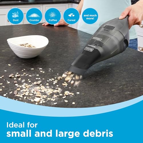 BLACK+DECKER dustbuster Handheld Vacuum, 8V Cordless, Hand Vacuum for Quick Cleanup with Crevice Tool and Washable Filter (HNVC220BCZ01) - Image 4