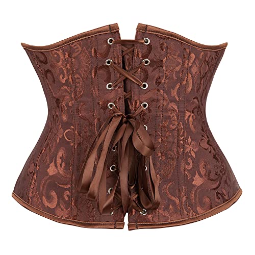 SHYMMUO Underbust Corset for Women Steampunk Waist Trainer Vintage Bustier Top Gothic Renaissance Corset2