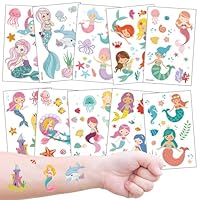 Tatuaggi Temporanei Per Bambini - 10 Fogli Con Animali, Unicorni, Oceano, Oltre 100 Disegni - Foto 2