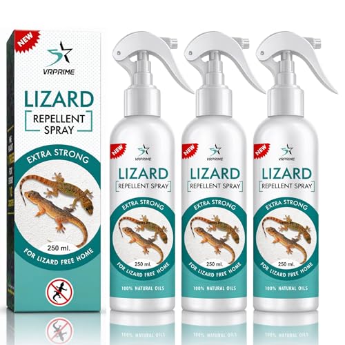 Image of VRPRIME Lizard Repellent for Home Spray Pest Control | Made with Plants Oil, Natural Non Toxic, Irritant-Free, Chemical-Free | Baby Safe Plant Safe (250 ML) (Peppermint) (Pack of 3)