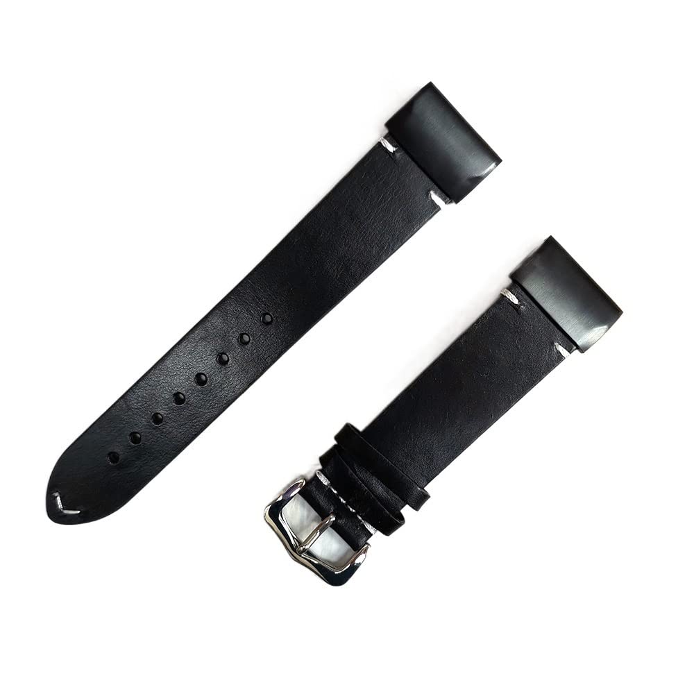 Bracelet Fenix 6 cuir ciré 22mm interchangeable pour Garmin Instinct - 7