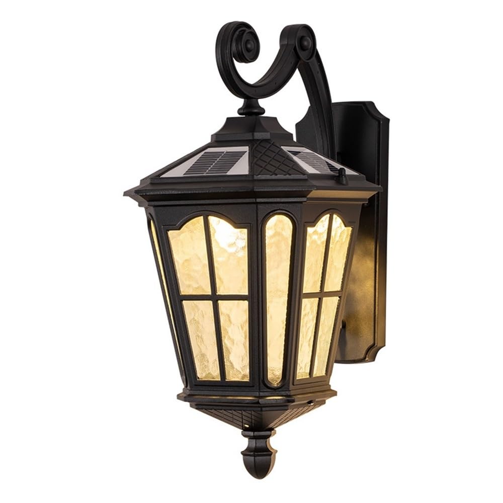 OZBMA Outdoor Solar Wall Light European Style Waterproof Lamp LED Dimmable Sconces for Patio Porch Entryway Front Backyard Lighting Fixtures(40cm/15.7inch)