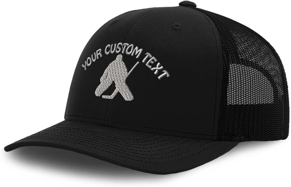 Custom Mesh Cap Hat Embroidered Hockey Goalie B Embroidery Trucker Hats for Men & Women Cotton