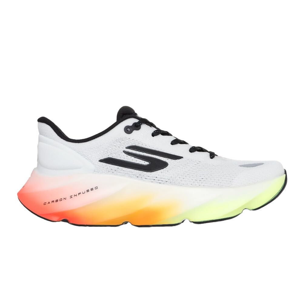 Skechers Men's Aero Burst Sneaker, White/Black/Multi, 13