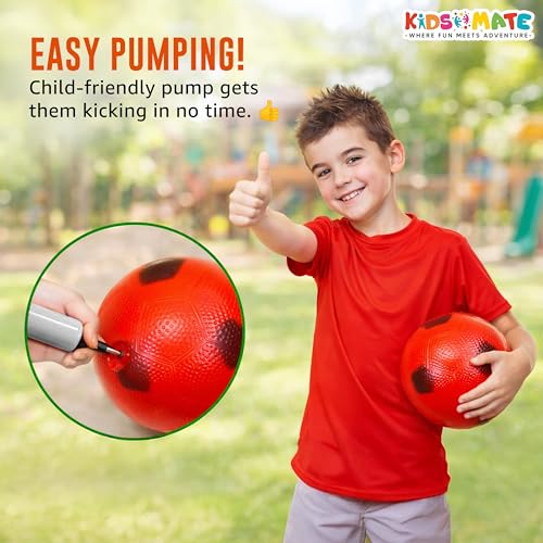 Image of Kidsmate Kids Football Goal Set with Ball & Pump | Sturdy Build Mini Football Net, Easy Setup Indoor & Outdoor Beginner Sports Practice | Perfect for Training & Fun Playtime - Green,Orange