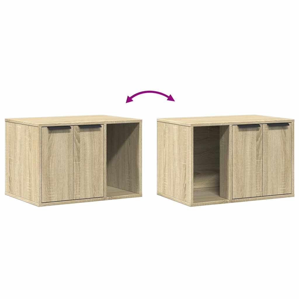vidaXL Mueble arenero para Gatos Madera Roble Sonoma 60x40x40 cm, Mueble de arenero para Gatos, Muebles para Caja de Arena, Armario para arenero para Gatos