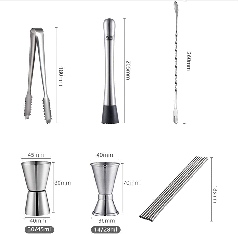 GeRRiT Set shaker for cocktail |Kit da barista da 17 pezzi |Kit di strumenti for mescolare il barista con elegante supporto in legno |Set di barre premium |Le migliori idee regalo for lui (marito, fid
