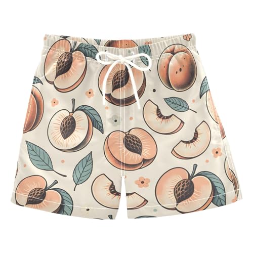 susiyo Boys Swim Trunks Peach Fruit Toddler Swim Shorts Quick Dry Beach Board Shorts Little Boy Bathing Suits Swimwear