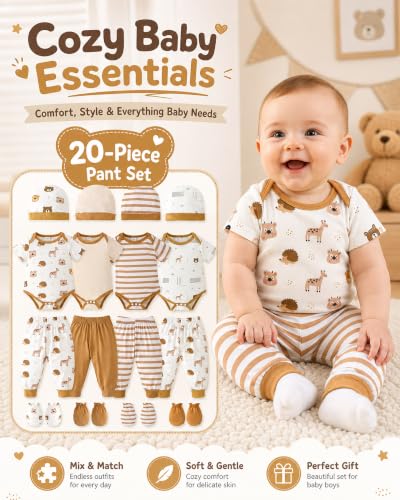 Image of Baby Boy Girl Clothes Preemie Newborn Must Have Infant Essentials Outfits 20 Piece Clothing 0-18 Months