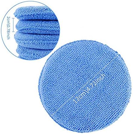 Sysow Microfibre Hand Polishing Sponge Set of 10, Ultra Soft Microfibre Wax Applicator Pads with Finger Pockets, Car Wax Applicator Foam Sponge (Blue, 4.72 Inch Diameter, 10 Pack)