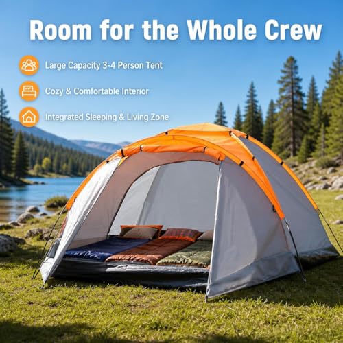 Carpa túnel para camping 3-4 personas impermeable 310x220x150cm miniatura 6