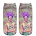 Inf-way 3D Print Casual Socks, Unisex Ankle Socks for Gift(Frida Kahlo 8 Pairs)