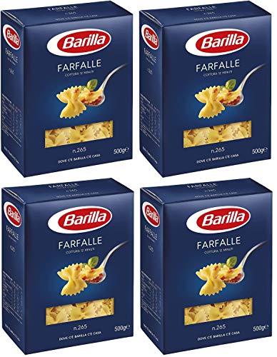 Barilla Farfalle 2 Kg - Grießnudeln mit Hochwertigen Zutaten, um Immer gut zu Sein - Tägliche unwiderstehliche Güte - Packung 2 kg - 4 x 500 g (Farfalle)