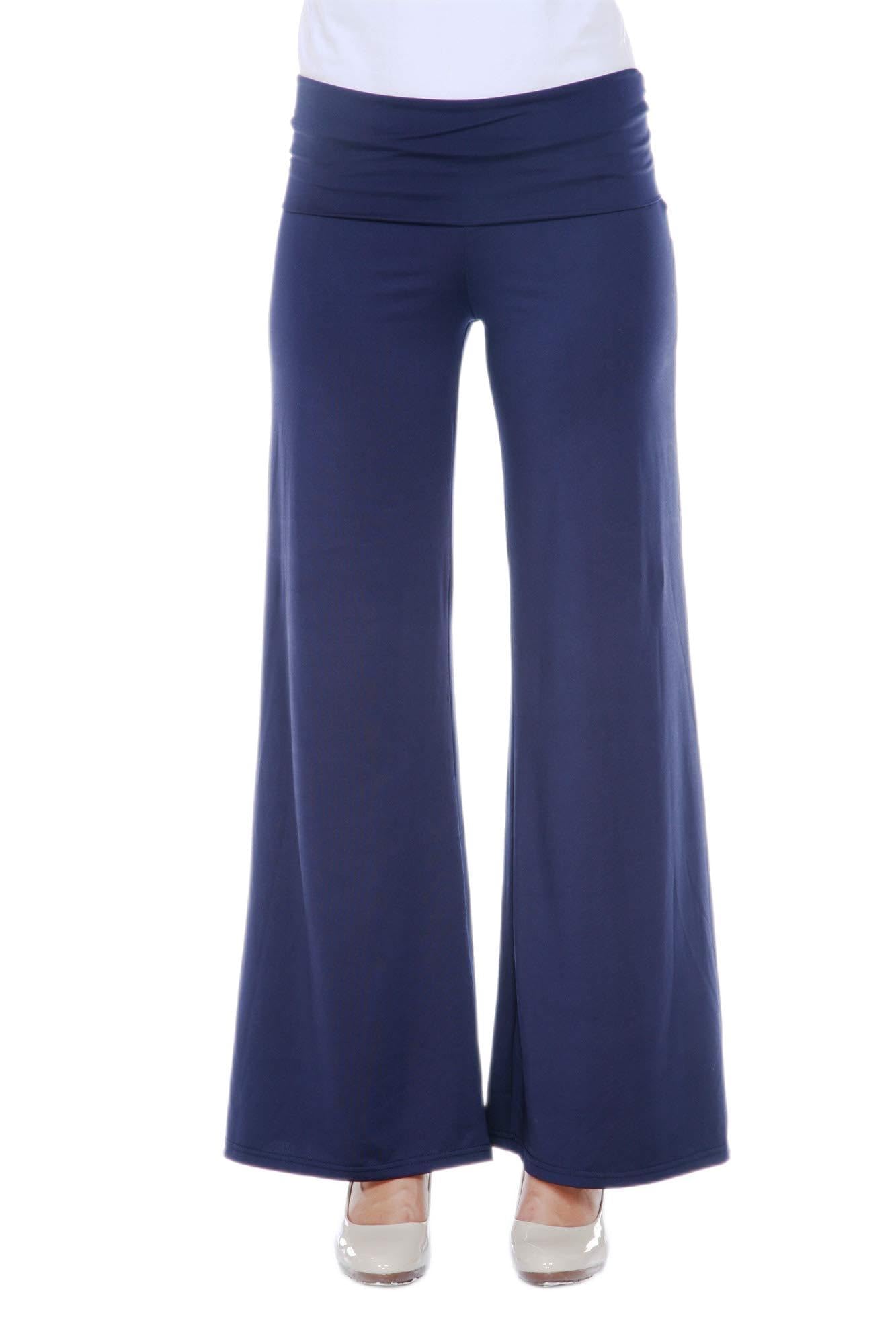 white mark Womens Wide Leg Palazzo Pants in Solid Colors