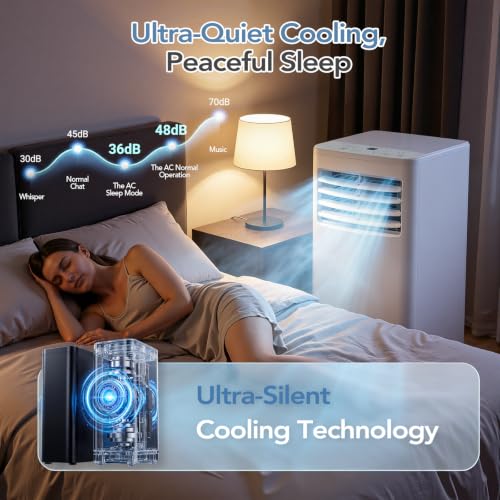 Image of Antarctic Star 8000 BTU Portable Air Conditioner, 4-in-1 Portable AC Unit Cool up to 350 Sq.Ft, 4 Modes Room Air Conditioner with Remote /24Hrs Timer /360 Wheels, Window Installation Kit Included