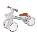Kid's Balance Bikes for 1 Year Old Boys and Girls, 12-36 Months Toddler Ride-on with Adjustable Seat and a Front Basket, First Birthday Gifts (Green)