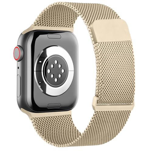 Image of Meliya Metal Straps Compatible for Apple Watch Strap 38mm 40mm 41mm 42mm 44mm 45mm 46mm 49mm Women Men, Adjustable Mesh Loop Magnetic Milanese Band for iWatch Series 10 9 8 7 6 5 4 3 2 1 SE