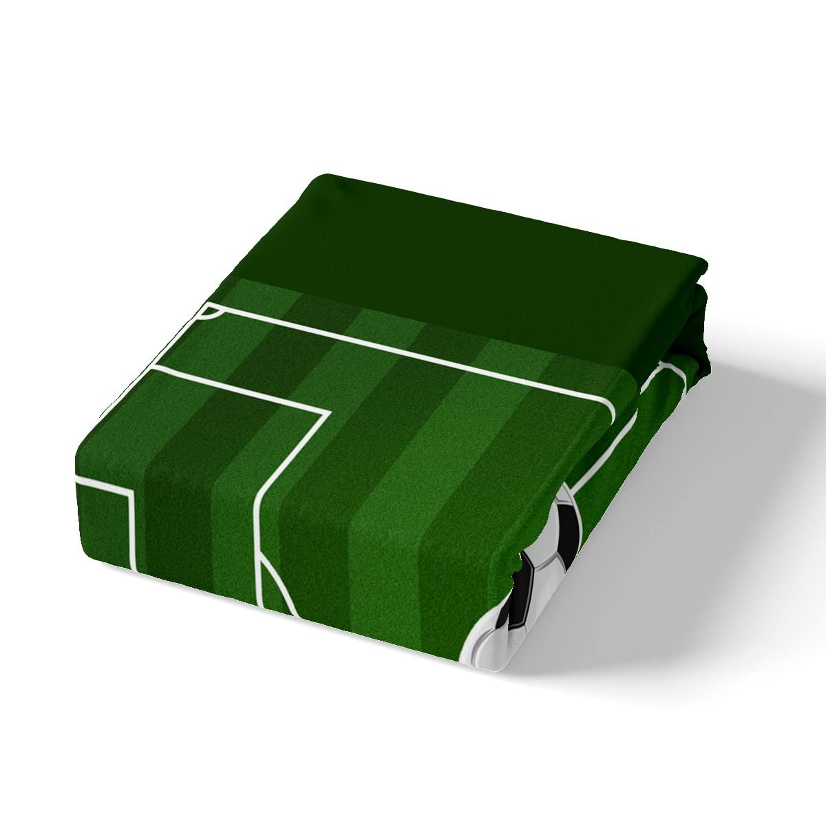 Loussiesd - Set di biancheria da letto sportivo per ragazzi con motivi di campo da calcio, pallone da calcio, 1 lenzuolo piano + 1 lenzuolo con angoli + 1 federa, misura singolo