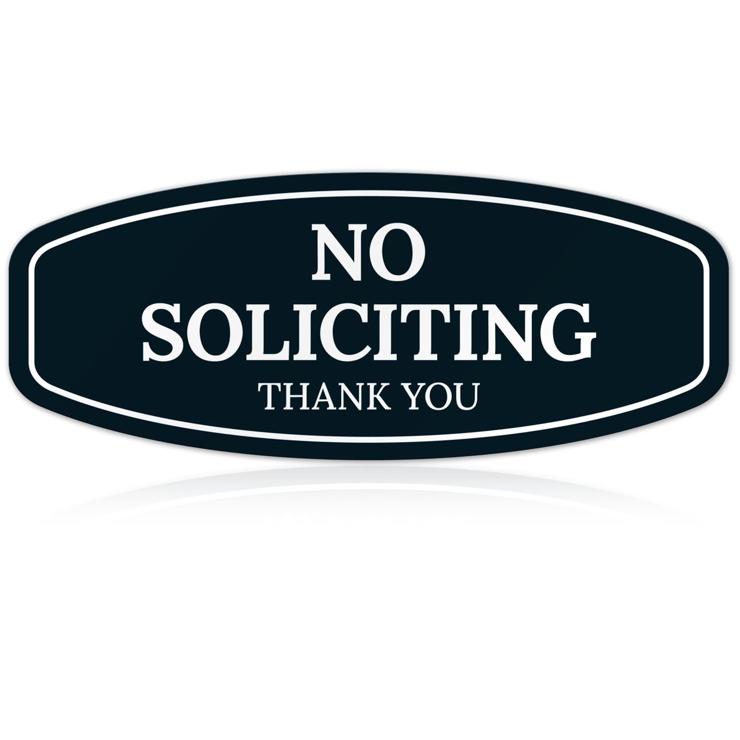 No Soliciting Sign for House Thank You Sign, (SI-1541) 2.5x6.2 Inches, Aluminum Composite Made in USA