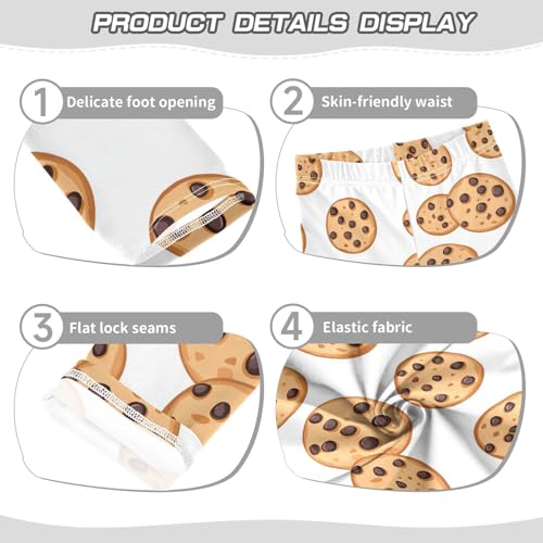 Wusikd Chocolate Chip Girls' Leggings Toddler Doodles Cookie Kids Yoga Pants Dance Active Tights 4T3