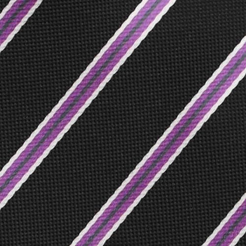 Boys' Black Melvin Stripe Clip-On Tie, 8" Length4