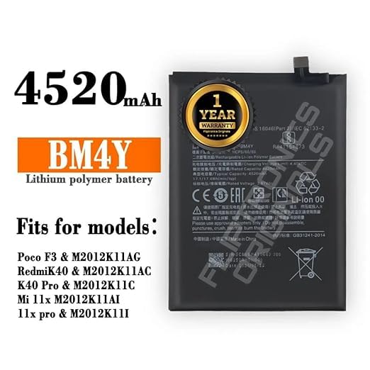 Image of BM4Y Battery for Redmi Poco F3 / K40 / K40 Pro / K40 Pro+ Battery with 1 Year Warranty** (DD163)