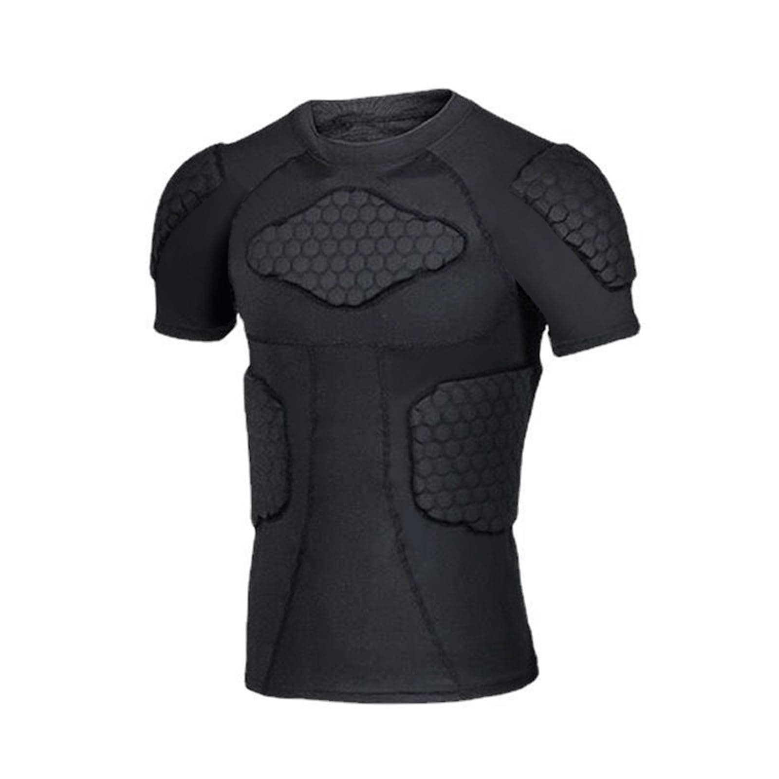 Men's Padded Compression Shirt Football Rib Protectors 6-Pads Chest Protector Padded Shirt Protective Gear for Adult Football Baseball Basketball Softball Rugby-M