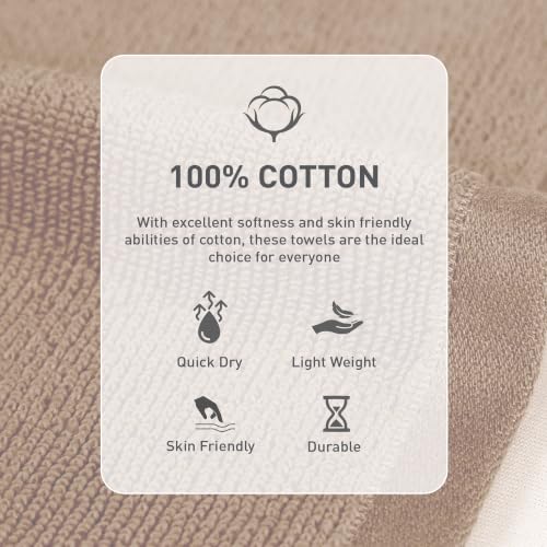 Image of MYTRIDENT Face Towel | Urban Comfort | Quick Drying | Travel Friendly | for Men /Women | 6 Pc Face Towel (30 cm x 30 cm) | 100% Cotton 450 GSM - Coconut Shell