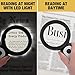 JMH Magnifying Glass with Light, 30X Handheld Large Magnifying Glass 18LED Cold and Warm Light with 3 Modes, Illuminated Lighted Magnifier for Seniors Reading, Coins, Jewelry