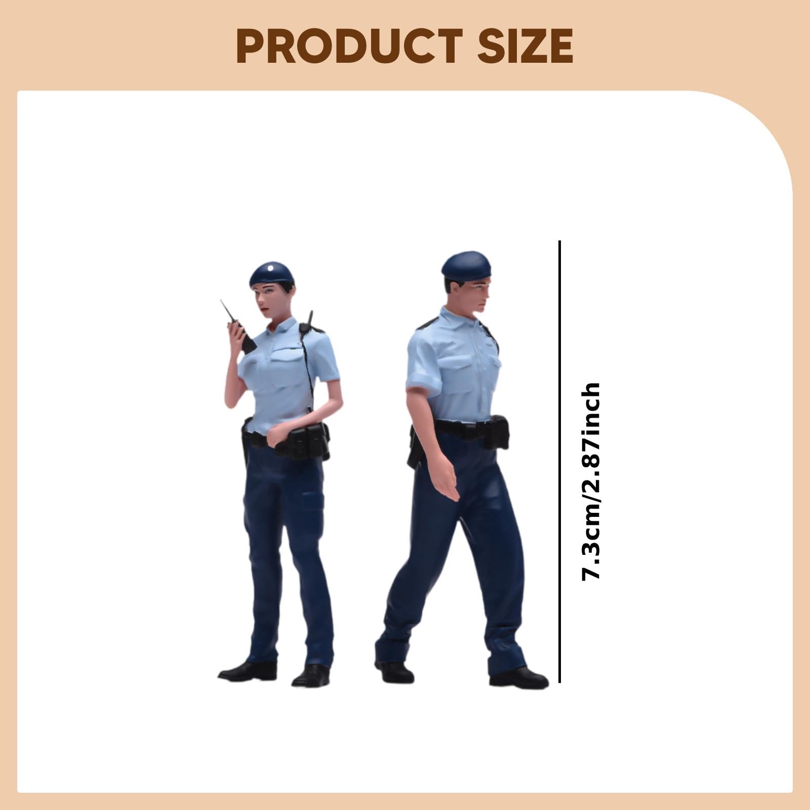 2 Pezzi di Figure in 1/24, Miniatura, Polizia di Hong, Diorama di Sabbia, Decorazioni per Collezioni, Piccole Figure Umane
