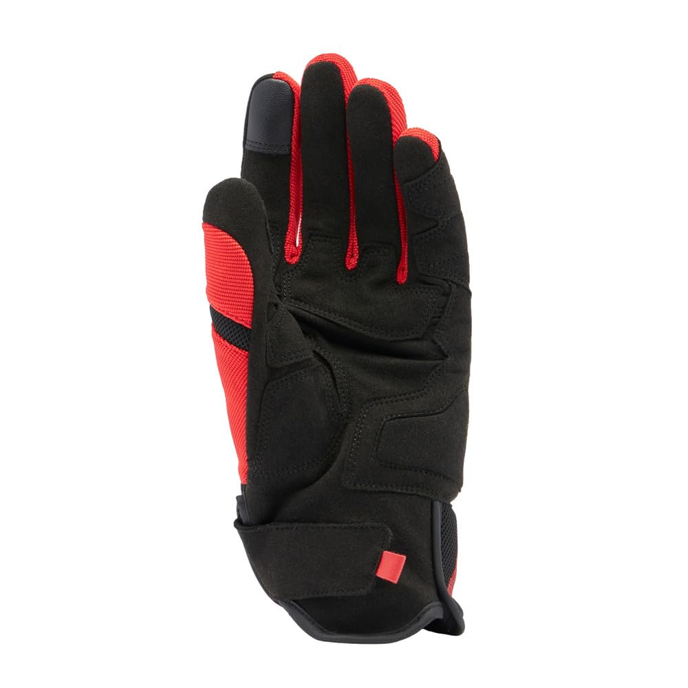 DAINESE - Mig 3 Air Tex Gloves, Guanti Moto Estivi, Tessuto Ventilato, Protezioni sulle Nocche, Touch Screen, Nero/Rosso, XL