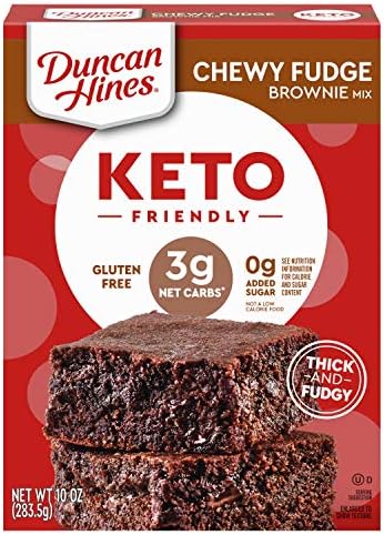 Duncan Hines Keto Friendly Chewy Fudge Brownie Mix, Gluten Free, Zero Sugar Added, 10 oz
