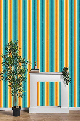 Image of DWELLSINDIA Vibrant Stripes Self Adhesive Wallpaper Waterproof, Scratch Resistant, Laminated 41cm x 244cm