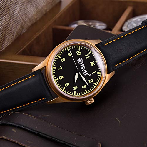 image for Ritche 24mm Leather Watch Band Quick Release Watch Bands for Men Women