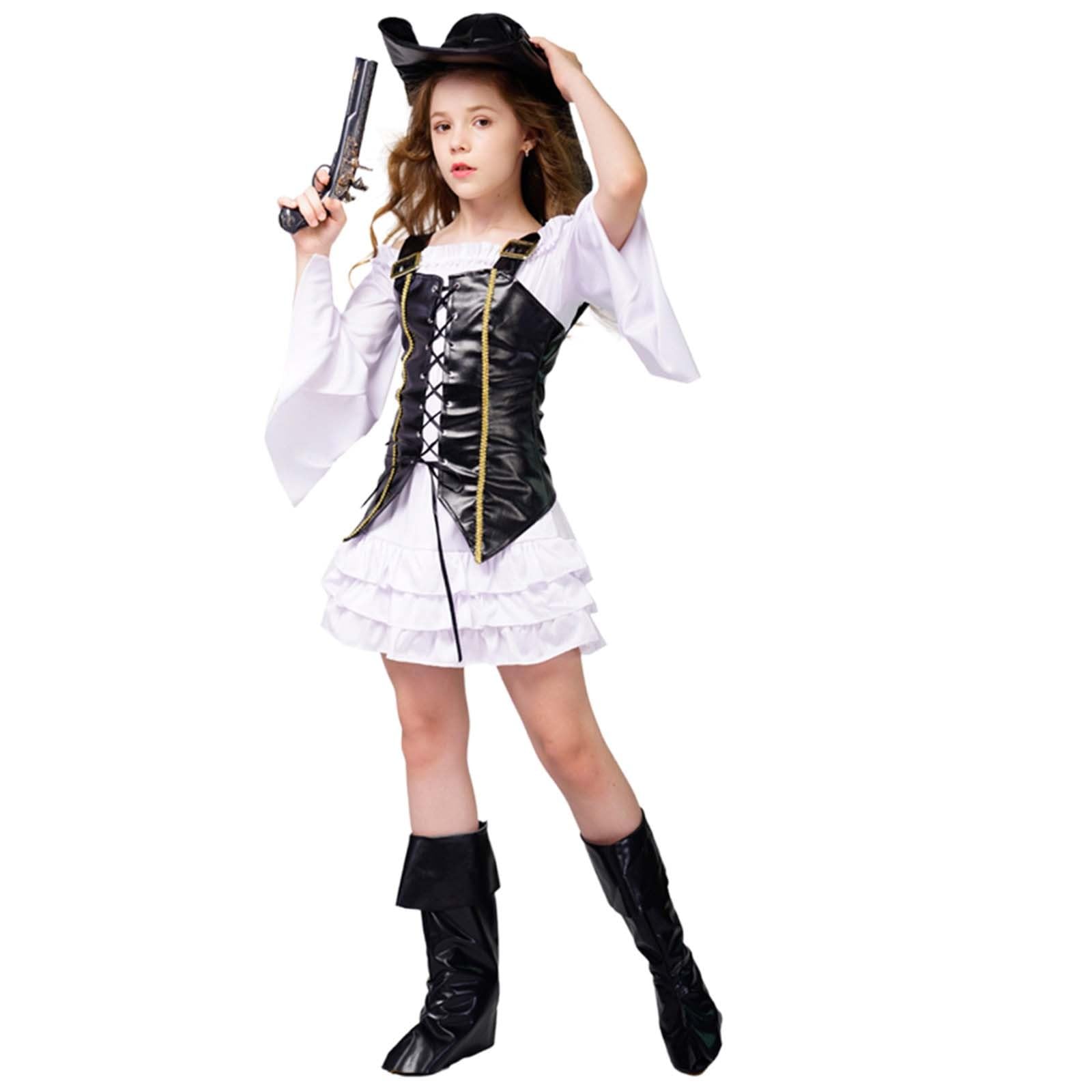 Genérico 2027-Disfraz infantil para niñas atuendo Halloween cosplay conjunto falda camiseta accesorios divertido juego rol