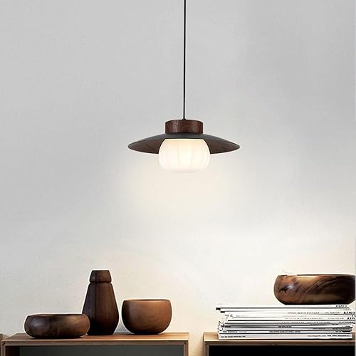 Miniatura 3 de Lámpara colgante de grano de madera, moderna lámpara ajustable de altura ajustable de 13.8 pulgadas, lámpara colgante de techo para cocina, isla,