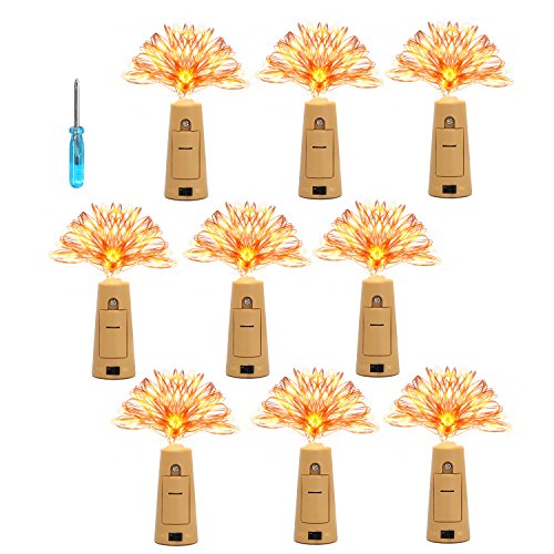 Preisvergleich Produktbild KINGTOP LED Flaschenlichter Lichterketten Weinflaschen Lichter Flasche Mini-Lichterkette Flaschenbeleuchtung Stimmungslichter 120Leds Kupferdraht Licht Sternenlicht für Flasche DIY, Weihnachten Hochze