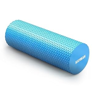 KAYMAN Sports Foam Roller Sports Recovery, Deep Tissue Muscle Tension Relief & Circulation Increase Portable & Lightweight Self Massager for Back, Legs, Gym, Pilates & Yoga EVA